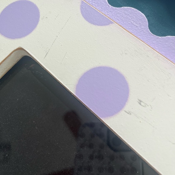 New Arrivals Inc Picture Frames Purple White Baby Room Scallop Polka Dots Stripe - Picture 7 of 8